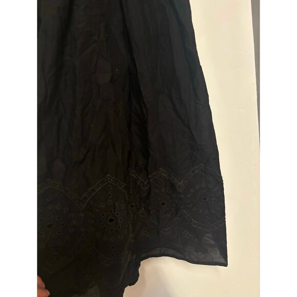 NWT J.Crew Tie Neck Midi Dress With Eyelet Dress Black Size 10 - Picture 10 of 10